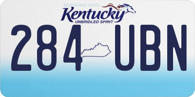 KY license plate 284UBN