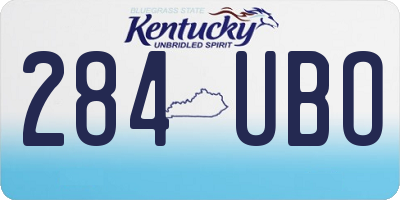 KY license plate 284UBO