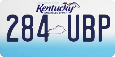 KY license plate 284UBP