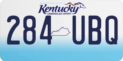 KY license plate 284UBQ