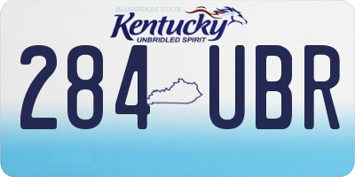 KY license plate 284UBR