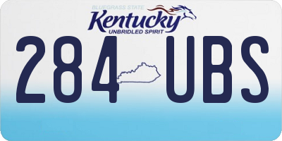 KY license plate 284UBS