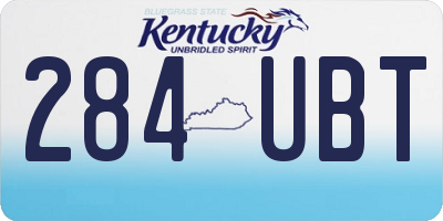 KY license plate 284UBT