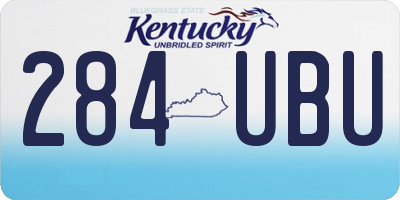 KY license plate 284UBU