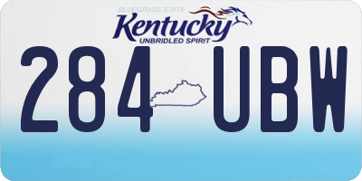 KY license plate 284UBW
