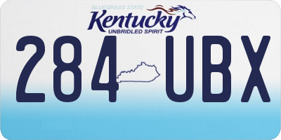 KY license plate 284UBX