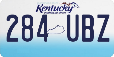 KY license plate 284UBZ