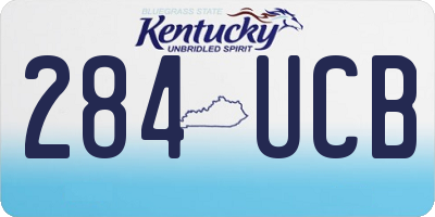 KY license plate 284UCB