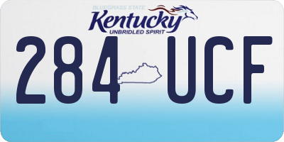 KY license plate 284UCF
