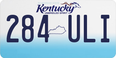 KY license plate 284ULI