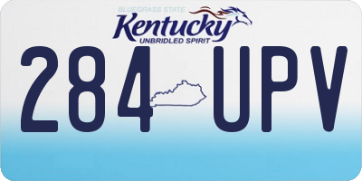 KY license plate 284UPV