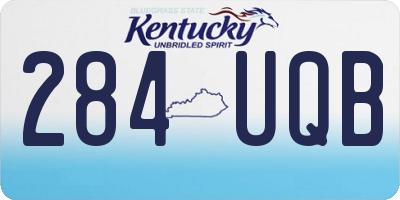 KY license plate 284UQB