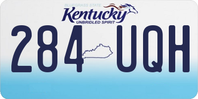 KY license plate 284UQH