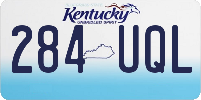 KY license plate 284UQL