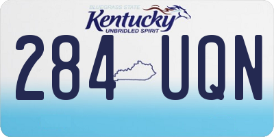 KY license plate 284UQN