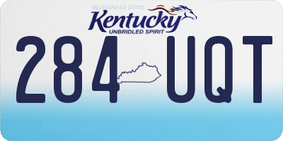 KY license plate 284UQT