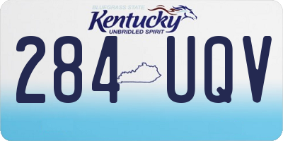 KY license plate 284UQV