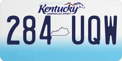 KY license plate 284UQW