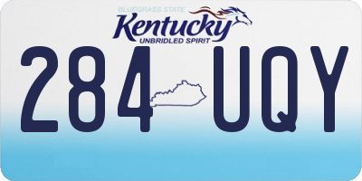 KY license plate 284UQY