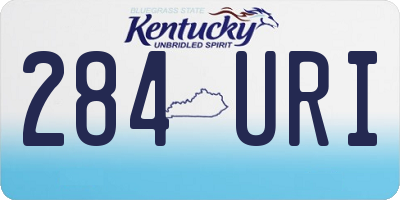KY license plate 284URI