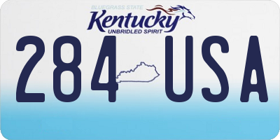 KY license plate 284USA