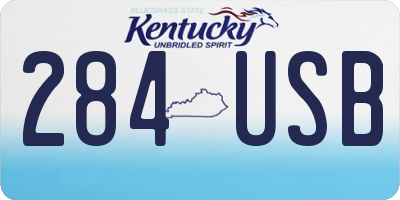 KY license plate 284USB