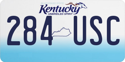 KY license plate 284USC