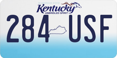 KY license plate 284USF