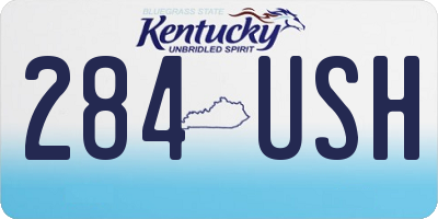 KY license plate 284USH