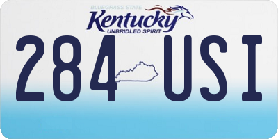 KY license plate 284USI