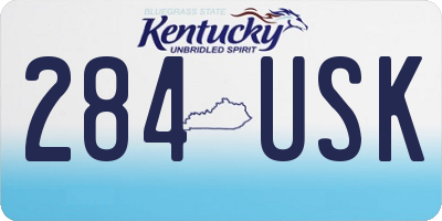 KY license plate 284USK