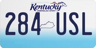 KY license plate 284USL