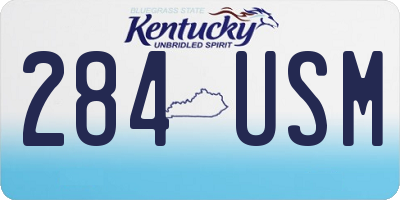 KY license plate 284USM