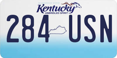 KY license plate 284USN