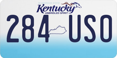 KY license plate 284USO