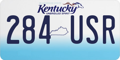 KY license plate 284USR