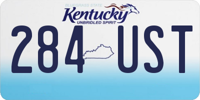KY license plate 284UST