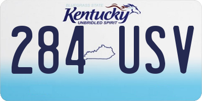 KY license plate 284USV
