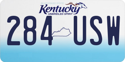 KY license plate 284USW