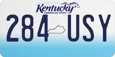 KY license plate 284USY