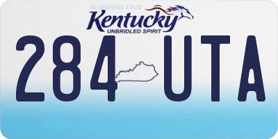 KY license plate 284UTA