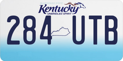 KY license plate 284UTB