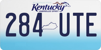 KY license plate 284UTE