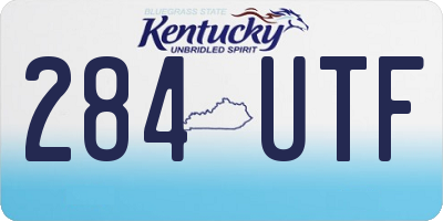KY license plate 284UTF