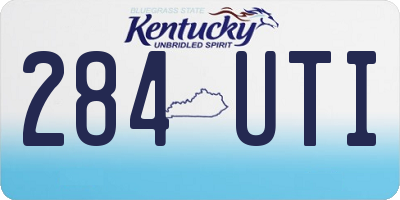 KY license plate 284UTI