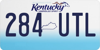 KY license plate 284UTL