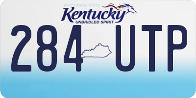 KY license plate 284UTP