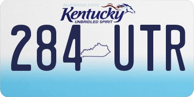 KY license plate 284UTR