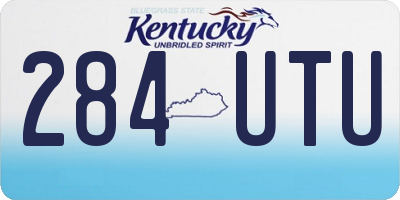 KY license plate 284UTU