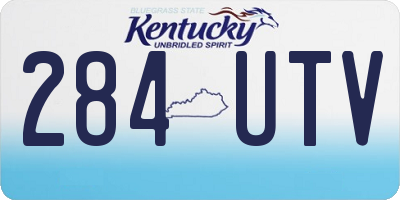 KY license plate 284UTV